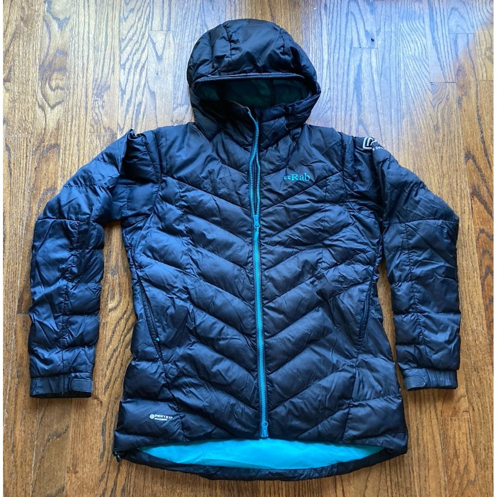 RAB Nebula Pro Jacket Womens Size Medium Puffer Dark Blue Hooded Synthetic